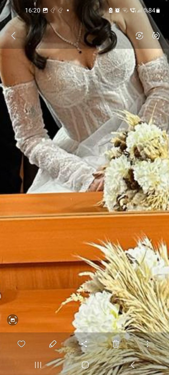 Straplez Uzun A Kesim Gelinlik - Görsel 4