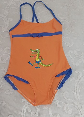 Turuncu Kız Çocuk Mayo Çapraz Askılı