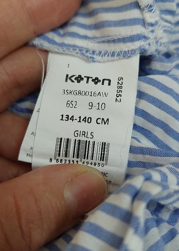Kız Çocuk Mavi Çizgili Baskılı İç Giyim