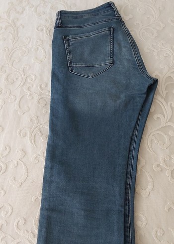 44 Beden mavi Renk Düğmeli Erkek Kot Pantolon Mavi Regular Fit
