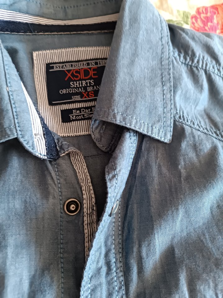 Gri Denim Erkek Uzun Kollu Gömlek - Görsel 4