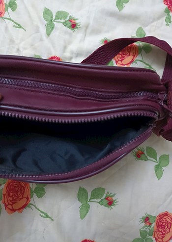 Bordo Lacoste Fermuarlı Kadın Çapraz Çanta - Görsel 4