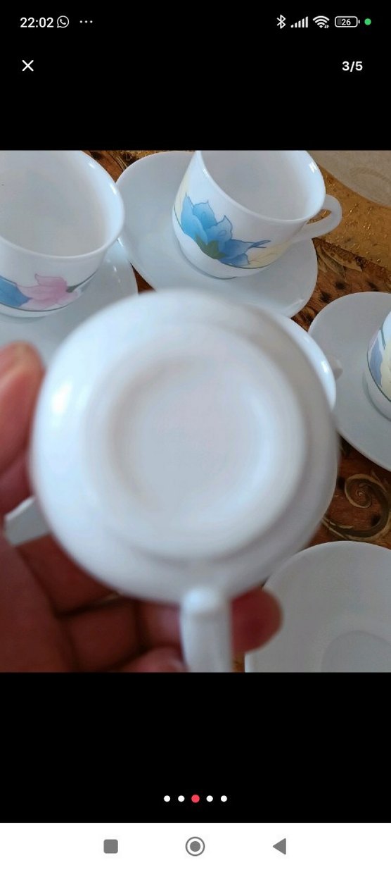 Pastel Desenli Beyaz Porselen Fincan Takımı - Görsel 3