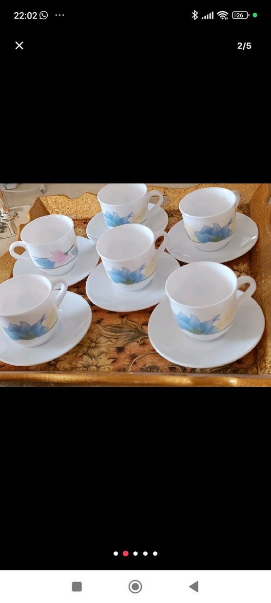 Pastel Desenli Beyaz Porselen Fincan Takımı - Görsel 2