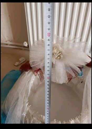 Beyaz Tüllü Bebek Sepeti - Görsel 5