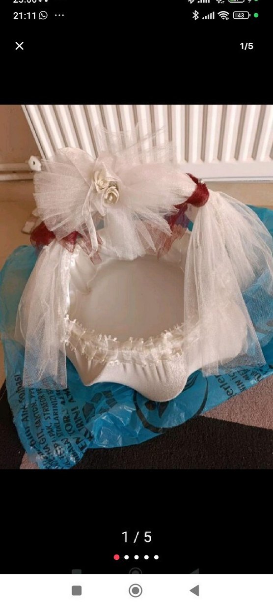 Beyaz Tüllü Bebek Sepeti - Görsel 2