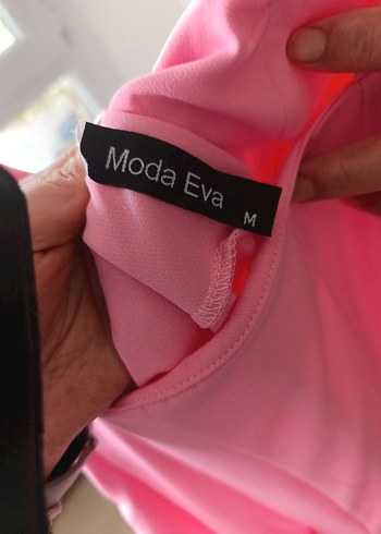 Pembe Pilili Mini Askılı Elbise - Görsel 2