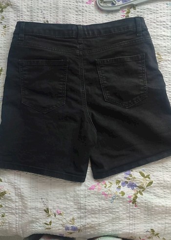 Siyah Midi Boy Salaş Kadın Kot Şort - Görsel 3