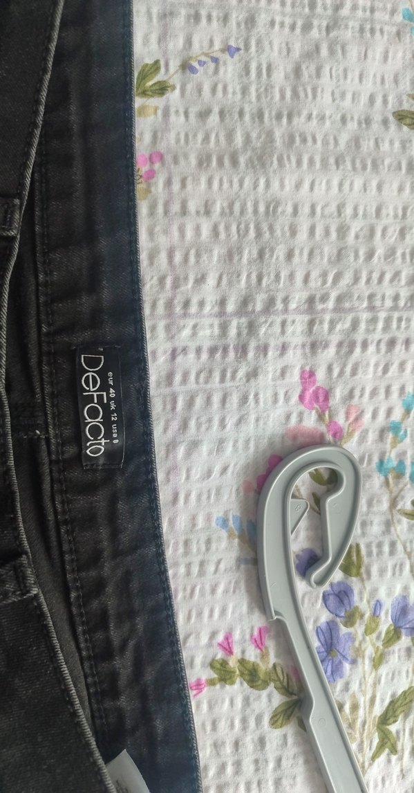 Siyah Midi Boy Salaş Kadın Kot Şort - Görsel 2