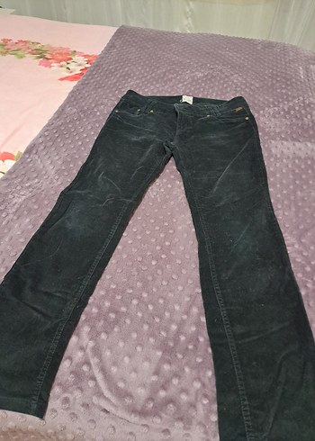 Gri Düğmeli Midi Kot Pantolon