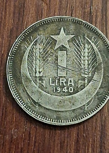  Gümüş 1940 inönü 1 Lira