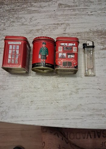 Diğer Minyatür ingiliz Temalı Metal çay kutuları 6 cm