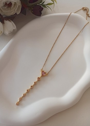 Altın Renkli Zincir Detaylı Minimalist Kolye - Görsel 4