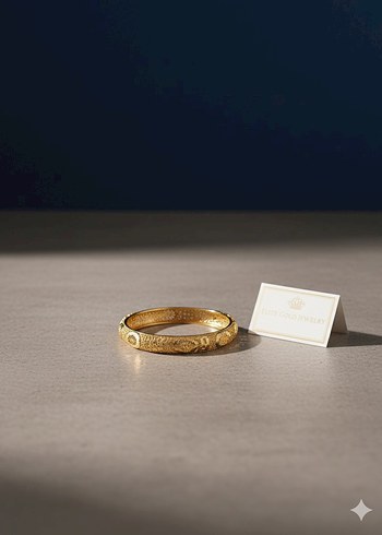 Altın Renkli Çelik Kelepçeli Bilezik - Görsel 2