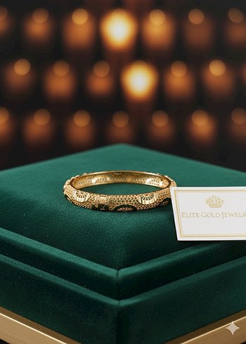 Altın Renkli Çelik Kelepçeli Bilezik - Görsel 3