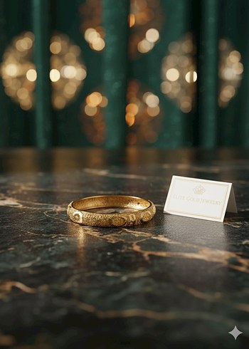 Altın Renkli Çelik Kelepçeli Bilezik - Görsel 4