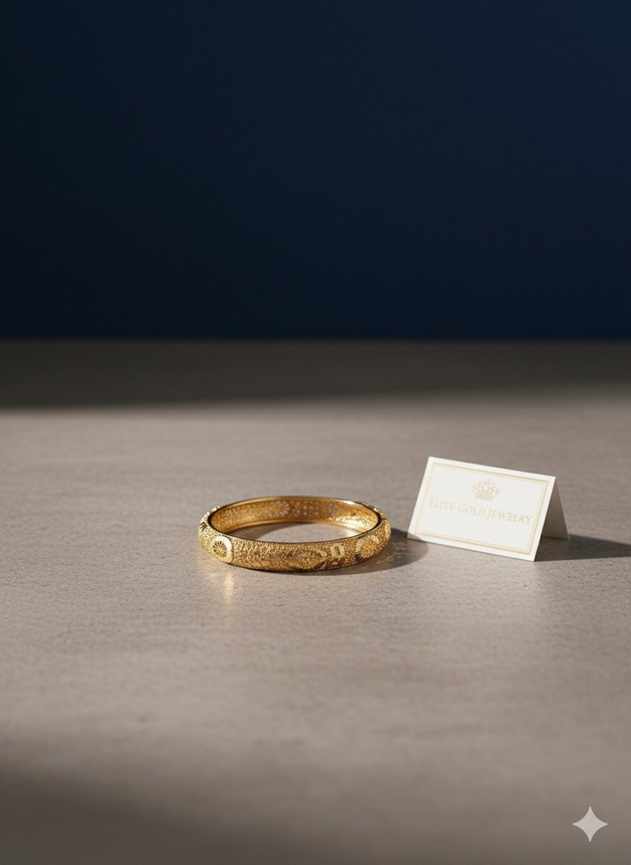 Altın Renkli Çelik Kelepçeli Bilezik - Görsel 2