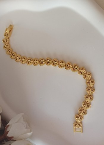Altın Rengi Zincir Detaylı Kadın Bileklik - Görsel 2