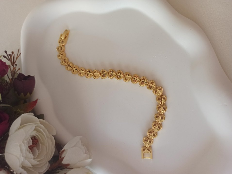 Altın Rengi Zincir Detaylı Kadın Bileklik - Görsel 2