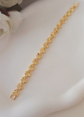 Yoncalı  Altın Renk Kadın Bileklik - Görsel 3