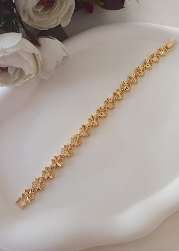 Yoncalı  Altın Renk Kadın Bileklik - Görsel 5