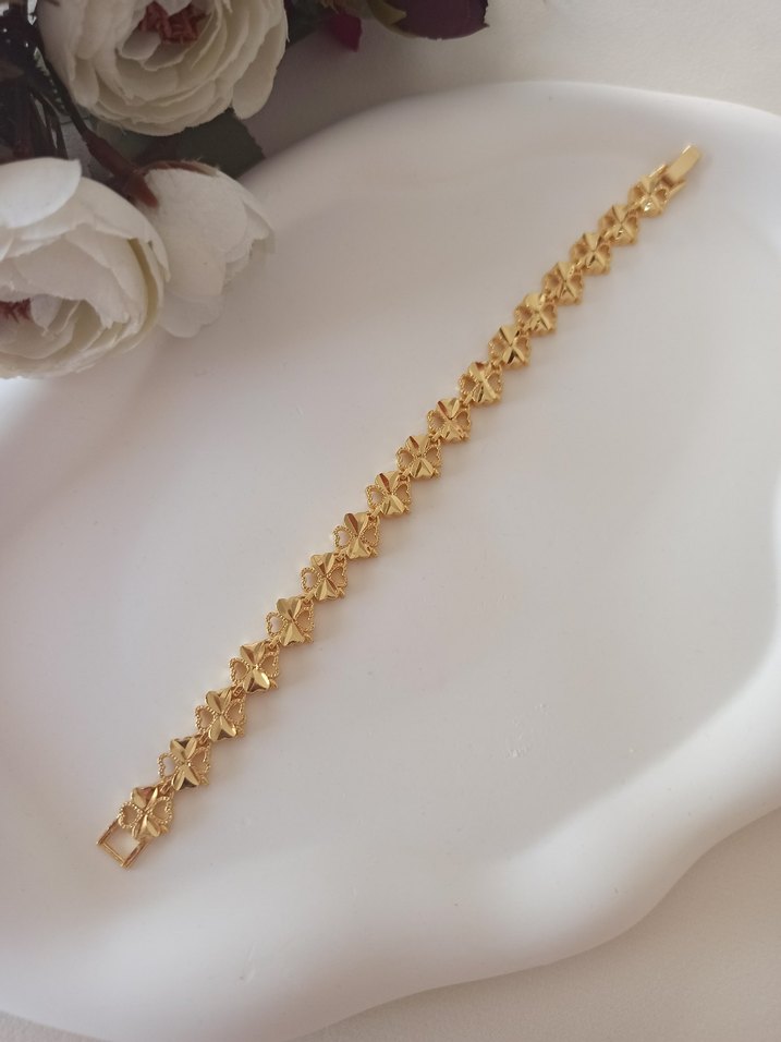 Yoncalı  Altın Renk Kadın Bileklik - Görsel 2