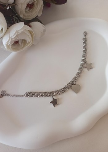 Gri Zincir Detaylı Kadın Bileklik - Görsel 2