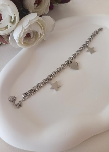 Gri Zincir Detaylı Kadın Bileklik - Görsel 4