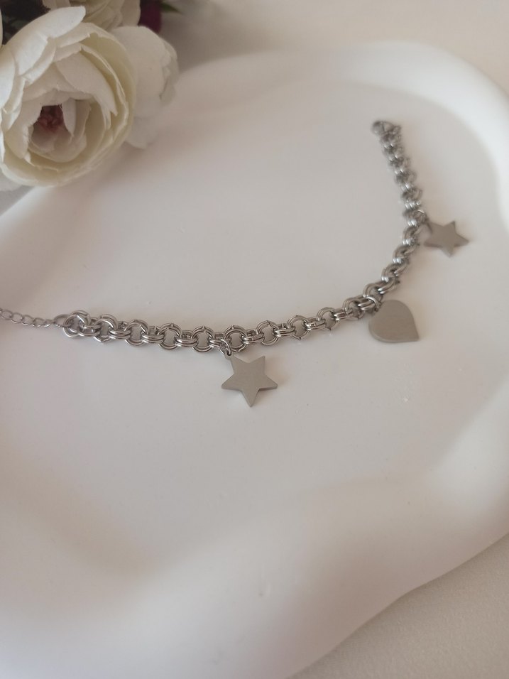 Gri Zincir Detaylı Kadın Bileklik - Görsel 5