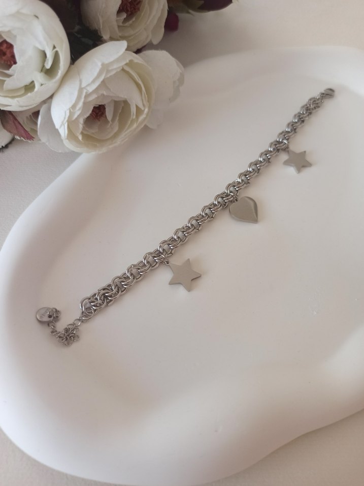 Gri Zincir Detaylı Kadın Bileklik - Görsel 4