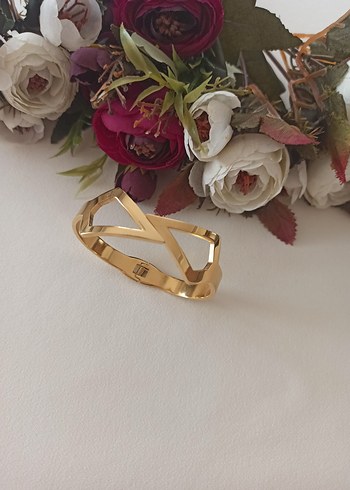 Bohem Altın Renkli Tokalı Kadın Kelepceli Bileklik - Görsel 6