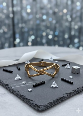 Bohem Altın Renkli Tokalı Kadın Kelepceli Bileklik - Görsel 3