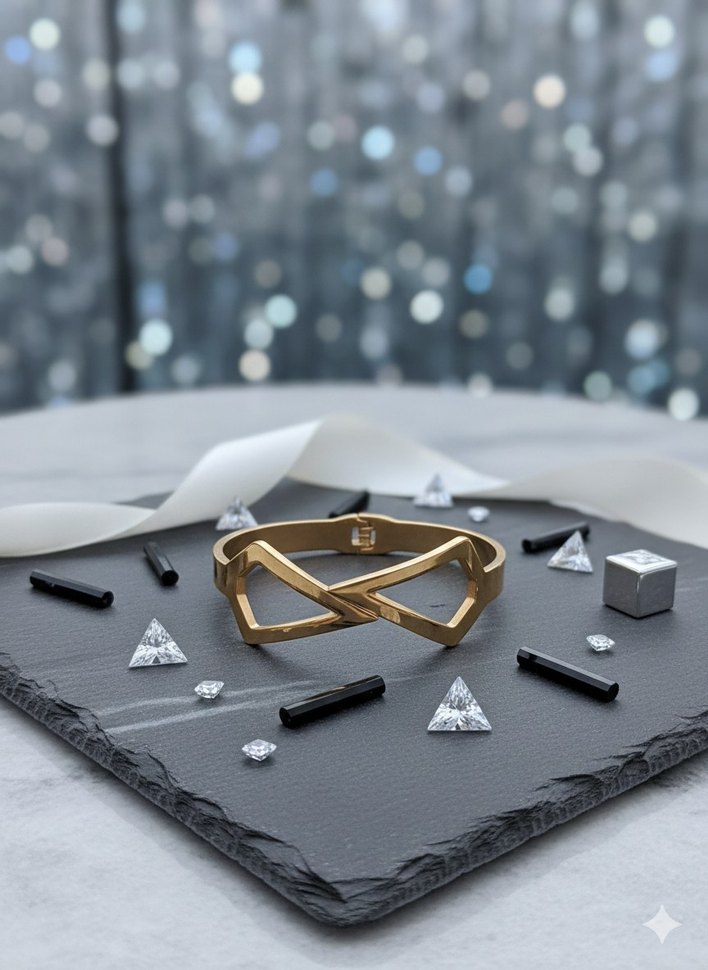 Bohem Altın Renkli Tokalı Kadın Kelepceli Bileklik - Görsel 3