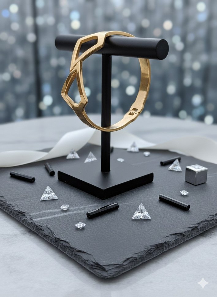 Bohem Altın Renkli Tokalı Kadın Kelepceli Bileklik - Görsel 2