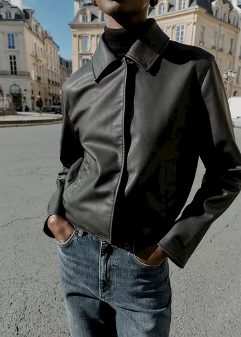 ZARA suni deri ceket - Görsel 4