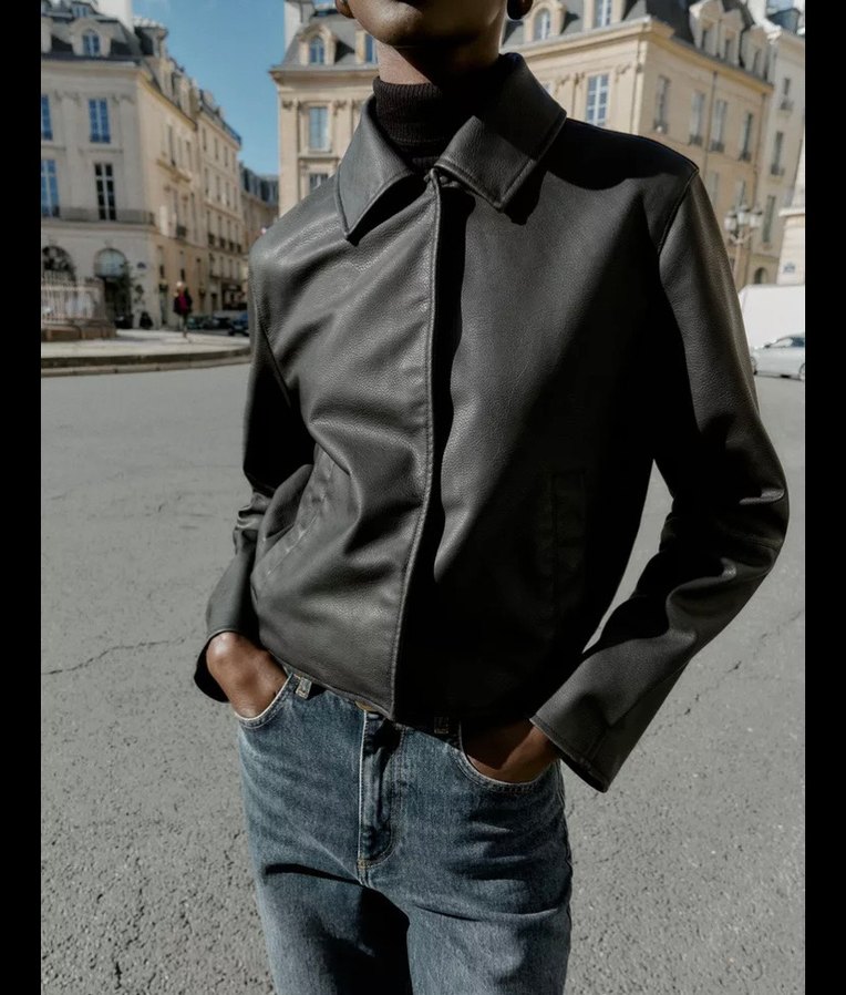 ZARA Suni Deri Ceket - Görsel 4