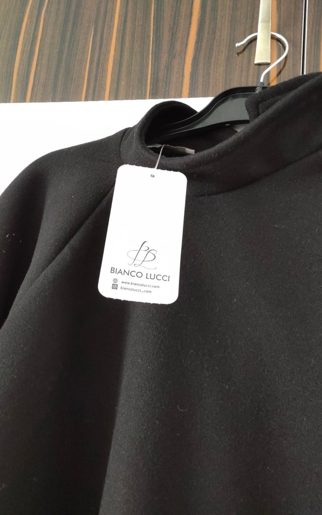 Kemer Detaylı Siyah Panço - Görsel 3