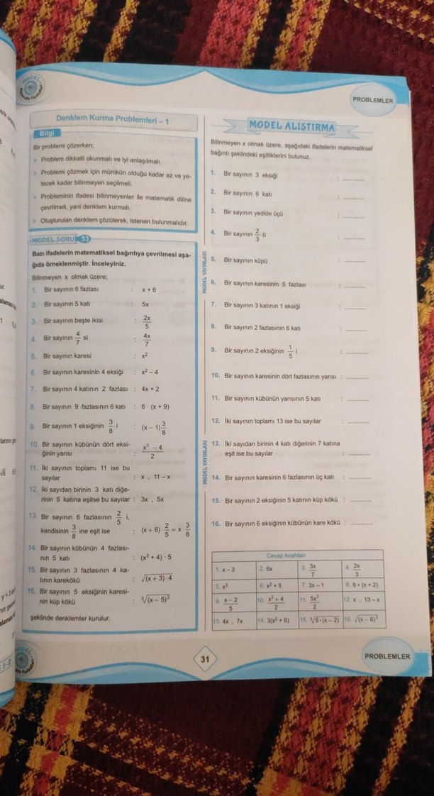 Model Matematik Fasikülleri - Oran, Orantı, Problemler - Görsel 4