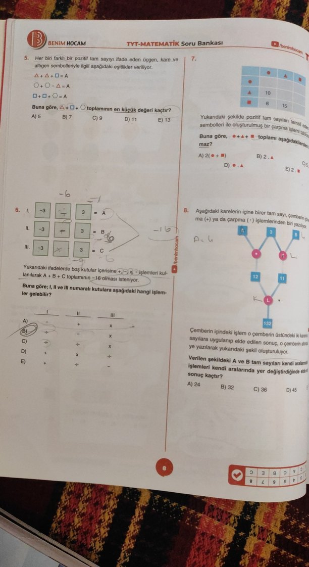 Benim Hocam TYT 2023 Matematik Soru Bankası - Görsel 5