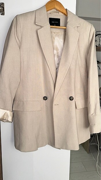 38 Beden ten rengi Renk Lcw keten blazer ceket
