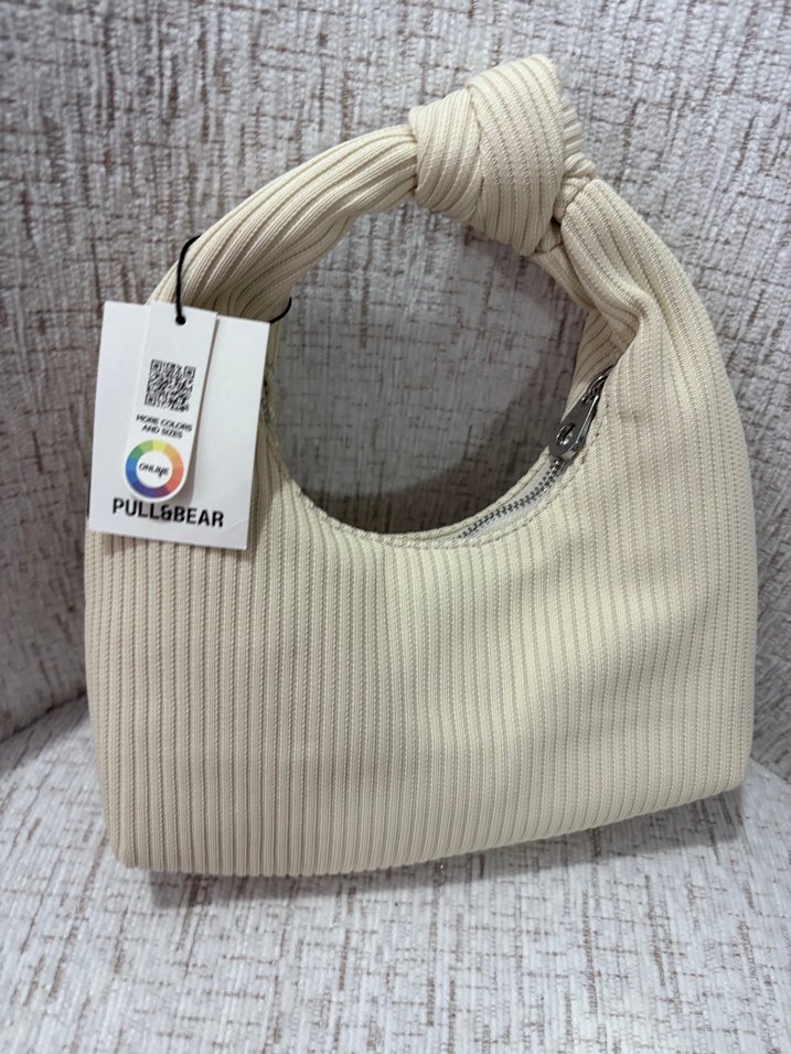 Pull and bear Ekru Fitilli Mini Omuz Çantası — görsel 2/10