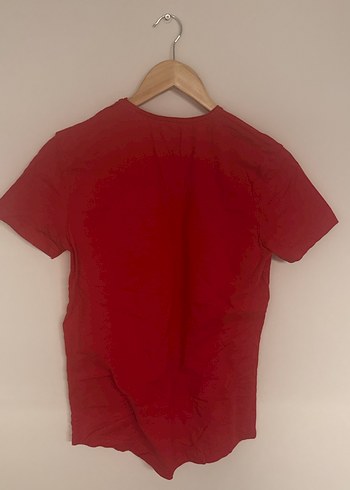 Kırmızı Erkek Kısa Kollu Süet Tişört - Görsel 2