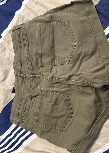 Haki kot şort - Görsel 3