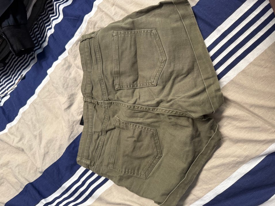 Haki kot şort - Görsel 3