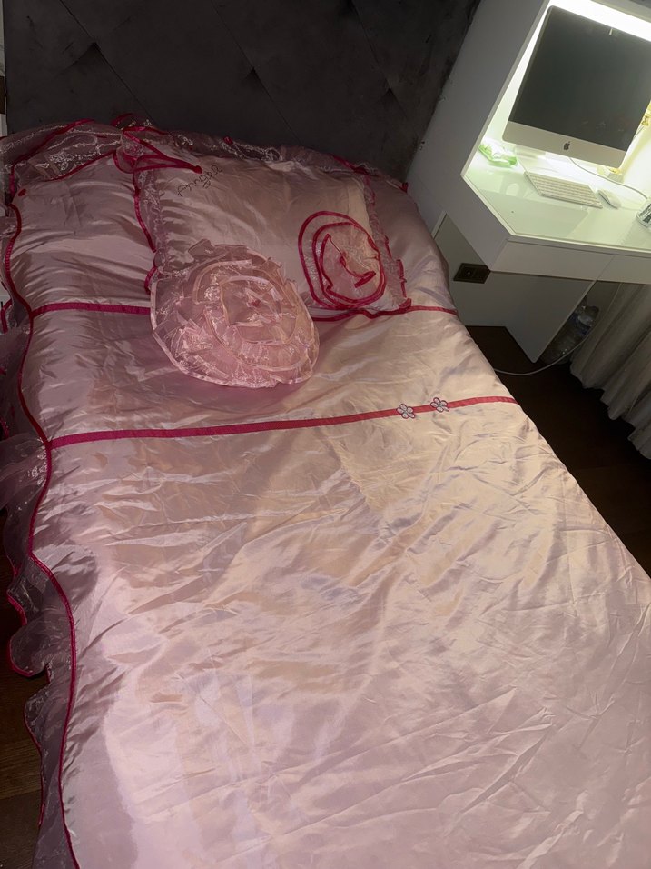 Çilek kız çocuk yatak örütüsü - Görsel 3