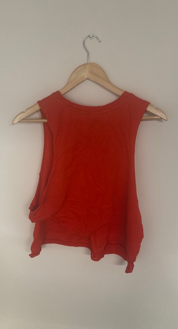 Kırmızı Pamuklu Kadın Atlet - Görsel 3