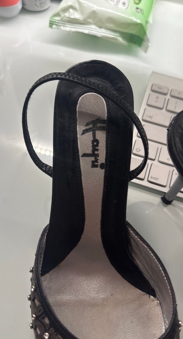 Boncuk İşlemeli Siyah Stiletto - Görsel 4