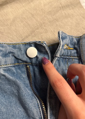 l Beden mavi Renk Kot şort etek