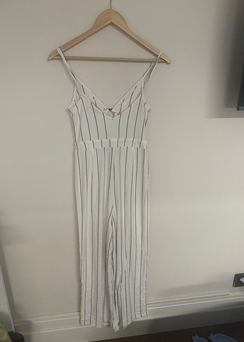 Beyaz Çizgili Uzun Tulum - Görsel 4