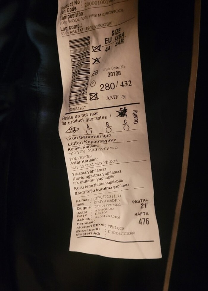 C.C.S Sarar Yün Takim elbise - Görsel 2